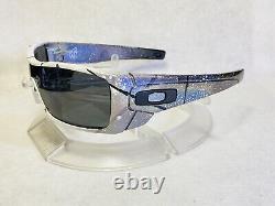 Custom Oakley Batwolf Sunglasses Black & White Splatter with Black Lenses