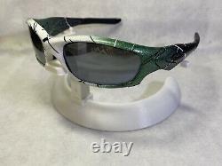 Custom Oakley Straight Jacket Sunglasses Green Fade Drip with Black Polarized