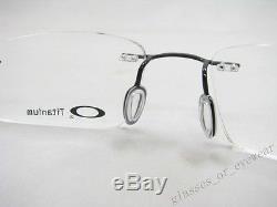Eyeglass Frames-Oakley keel OX3122-0153 Polished Black Titanium Rimless Glasses