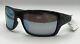 Mens Oakley Turbine Black Frames With Blue Polarized Lens Sunglasses Oo9263-14 Nwt