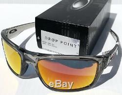 NEW Oakley DROP POINT Grey Ink w Ruby Iridium lens Sunglass 9367-03