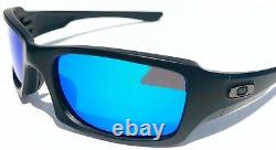 NEW Oakley FIVES Squared Matte Black w POLARIZED Galaxy BLUE Sunglass 9238