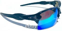 NEW Oakley FLAK 2.0 BLACK w POLARIZED Galaxy Blue 2 lens set Sunglass 9188