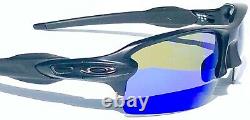 NEW Oakley FLAK 2.0 Matte Black POLARIZED Galaxy Blue Mirror Sunglass 9188