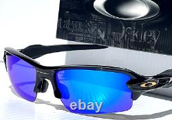 NEW Oakley FLAK 2.0 Polished Black POLARIZED Galaxy Blue Lens Sunglass 9271