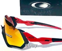 NEW Oakley FLIGHT JACKET Black Red POLARIZED Prizm Ruby Sunglasses 9401-08