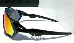 NEW Oakley FLIGHT JACKET Blackout Black w Prizm Road Ruby Sunglasses 9401-01