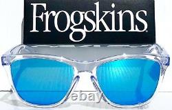 NEW Oakley Frogskins Clear Crystal POLARIZED Galaxy Blue Sapphire Sunglass 9013