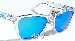 NEW Oakley Frogskins Clear Crystal POLARIZED Galaxy Blue Sapphire Sunglass 9013