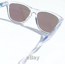 NEW Oakley Frogskins Clear Crystal polished w PRIZM Sapphire Sunglass oo9013