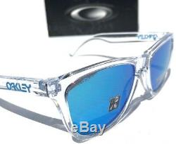 NEW Oakley Frogskins Clear Crystal polished w PRIZM Sapphire Sunglass oo9013