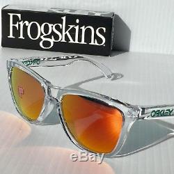 NEW Oakley Frogskins Clear Crystal w POLARIZED Fire Iridium Sunglass oo9245