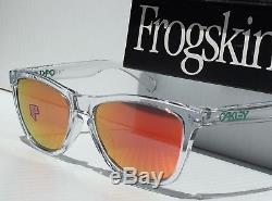 NEW Oakley Frogskins Clear Crystal w POLARIZED Fire Iridium Sunglass oo9245