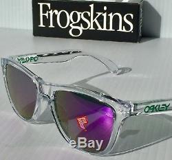 NEW Oakley Frogskins Clear Crystal w POLARIZED Purple Galaxy Sunglass oo9245