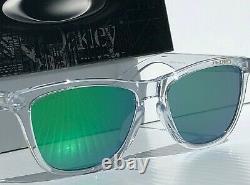 NEW Oakley Frogskins Clear Crystal w PRIZM JADE Green Iridium Sunglass 9013-D6