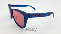 NEW Oakley Frogskins sunglasses Blue Woodgrain Torch Asian Fit 9245-54 GENUINE