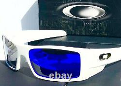 NEW Oakley GASCAN Matte White w POLARIZED Galaxy Blue Sunglass 9014