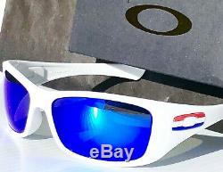 NEW Oakley HIJINX WHITE w POLARIZED Galaxy Blue & Gold Lens Sunglass 24-214