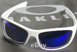 NEW Oakley HIJINX WHITE w POLARIZED Galaxy Blue & Grey Lens Sunglass 24-059