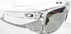 NEW Oakley HOLBROOK CLEAR w POLARIZED Mirrored Black Iridium Sunglass 9102