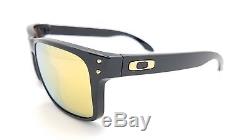 NEW Oakley Holbrook sunglasses Polished Black 24K Iridium 9102-E355 gold GENUINE