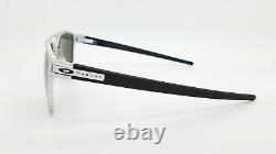 NEW Oakley Latch Alpha sunglasses Matte Silver Prizm Black Polarized oo4128-0153