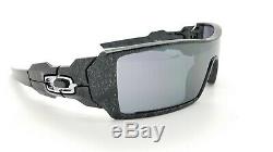 NEW Oakley Oil Rig Sunglasses 24-058 Silver Ghost Text Black Iridium AUTHENTIC