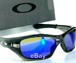 NEW Oakley PIT BULL Grey Smoke w POLARIZED Galaxy BLUE lens Sunglass
