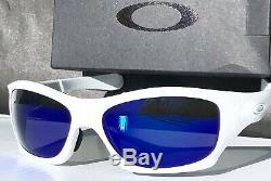 NEW Oakley PIT BULL White w POLARIZED Galaxy BLUE & Grey lens Sunglass 9161