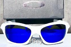 NEW Oakley PIT BULL White w POLARIZED Galaxy BLUE & Grey lens Sunglass 9161