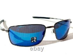 NEW Oakley SQUARE WIRE CEMENT Gunmetal ICE Blue Iridium Sunglasses 4075-02