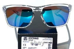 NEW Oakley SYLAS Polished Clear POLARIZED Galaxy Blue Lens Sunglass 9448