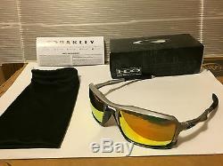 NEW Oakley Triggerman Sunglasses, Silver / Fire Iridium, OO9266-08
