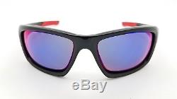 NEW Oakley Valve sunglasses Black + Red Iridium 9236-02 Ruby AUTHENTIC Mens wrap