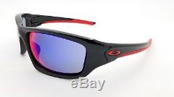 NEW Oakley Valve sunglasses Black + Red Iridium 9236-02 Ruby AUTHENTIC Mens wrap