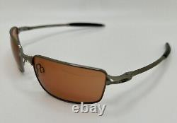 New Men's Oakley Square Wire Sunglasses Olive Chrome with Dark Bronze Lenses