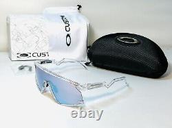 New Oakley Bxtr Ocp Sunglasses Clear Frame Prizm Sapphire Snow Mirrored Lens