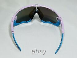 New Oakley Custom Jawbreaker Sunglasses Purple & Blue Frame Blue Sapphire Lens