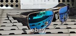 New Oakley EJECTOR Sunglasses 4142-0458 Satin Chrome with Prizm Sapphire Lenses