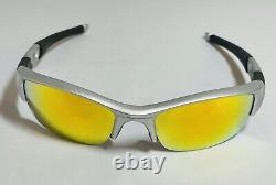 New Oakley Flak Jacket Sunglasses Silver Frame With Fire Iridium Lenses Sport