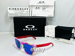 New Oakley Frogskins Swirl Sunglasses Hand Dipped Unique Pink Arms Violet Lens