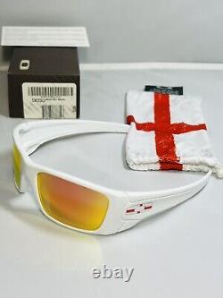 New Oakley Fuel Cell Sunglasses England Limited Edition White/ Ruby Iridium Lens