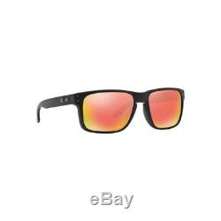 New Oakley Holbrook Sunglasses OO9102-51 Matte Black Ruby Iridium Polarized Lens