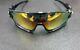 New Oakley Men Sunglasses Jawbreaker Black & Silver Orange Len Prizm Road