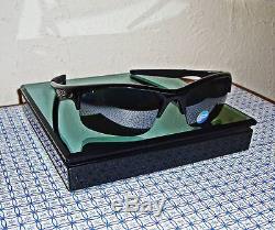 New Oakley Men's Polarized Bottle Rocket Oo9164-01 Black Wrap Sunglasses
