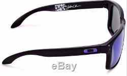 New Oakley OO9102-26 Holbrook J Wilson Sunglasses Matte Black l Violet Iridium