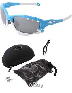 New Oakley Racing Jacket Polarized Sunglasses Glacier Blue/Black Iridium Vented