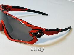 New Oakley Red Tiger Jawbreaker Sunglasses Prizm Black Limited Edition Striped