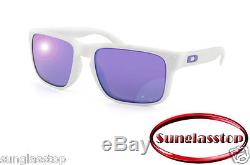 New Oakley Sunglasses Holbrook Matte White Frame / Violet Irid Lenses OO9102-05