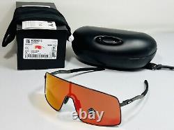 New Oakley Sutri Ti Sunglasses Titanium Satin Carbon Frame Prizm Ruby Lens Red